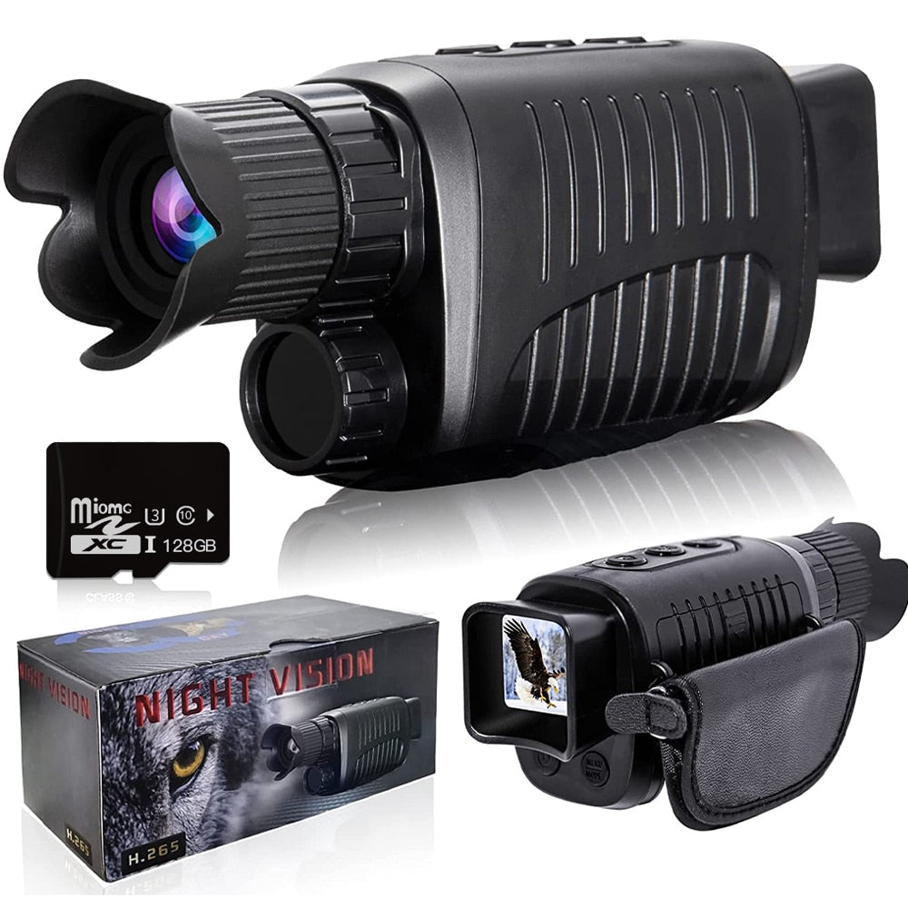 Night Vision Monocular Device 1080P HD Infrared 5x Digital Zoom - 100% Visibility in Darkness 300m