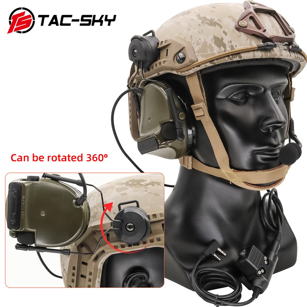 Taktiskt Headset - TAC-SKY Comtac III Hjälm ARC Rail Bracket version Brusreducerande Radiokommunikation