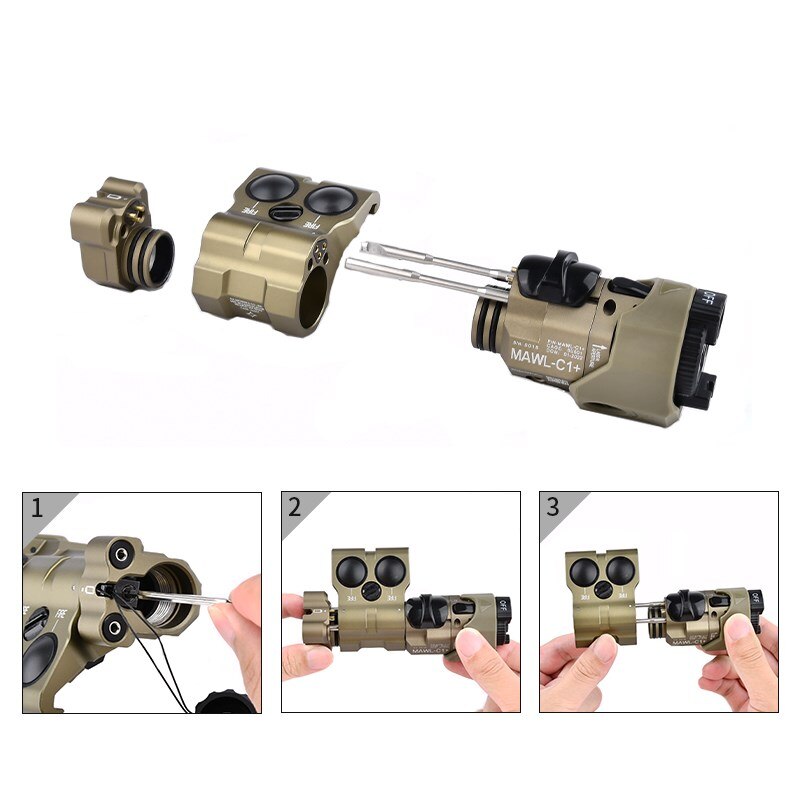 Lasersikte - MAWL-C1 Tactical Laser - Metal CNC Upgraded LED Aiming - IR Illumination