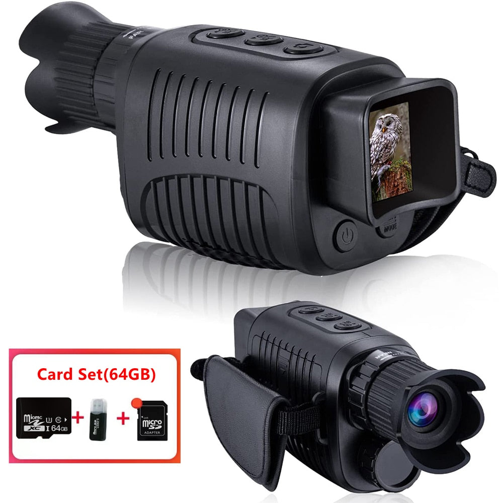 Night Vision Monocular Device 1080P HD Infrared 5x Digital Zoom - 100% Visibility in Darkness 300m