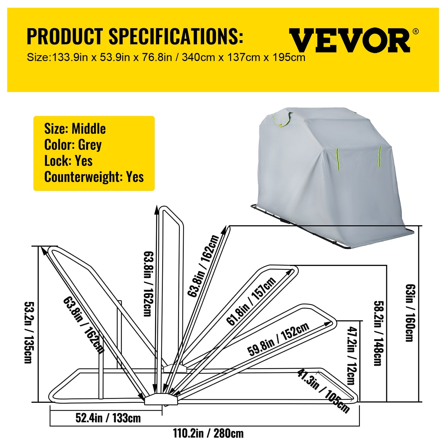 Motorcykelförvaring - MC-Skydd - Universal Waterproof Motorcycle Cover