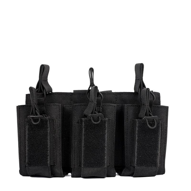 Pistol Magasin - Triple Mag Pouch Open-Top Rifle Mag Pouches and Pistol Magazine Pouches for M4 M16 AK Molle Backpack Airsoft Military Gear