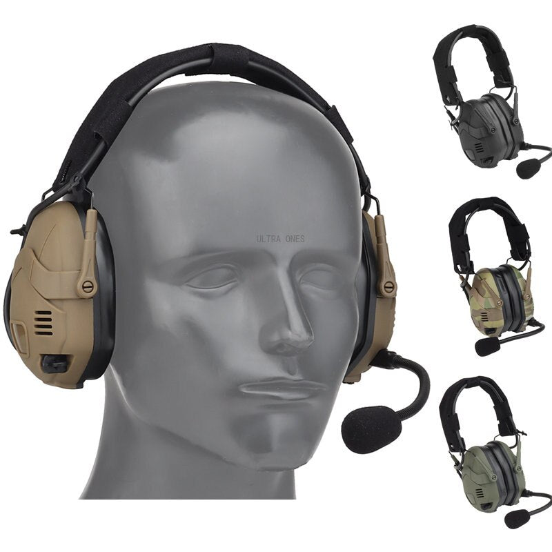 Tactical Bluetooth Headset Airsoft Noise Reduction Sound Pickup Headphone Paintball Shooting CS Hunting Foldable Headsets