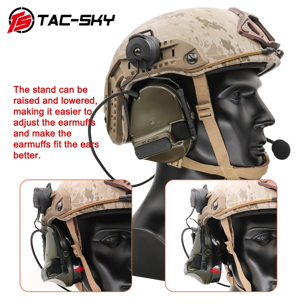 Taktiskt Headset - TAC-SKY Comtac III Hjälm ARC Rail Bracket version Brusreducerande Radiokommunikation