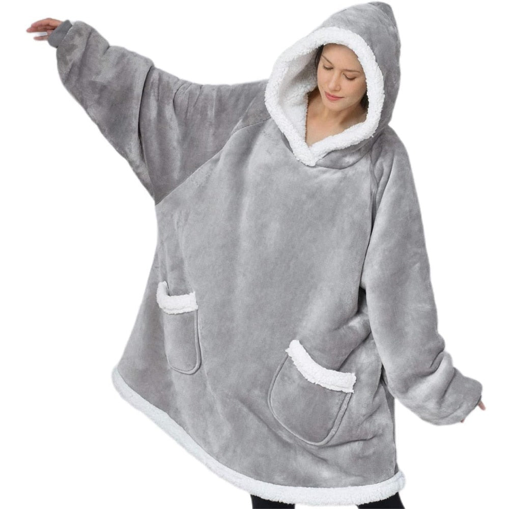 Oversized Fleece Huvtröja - Winter Fleece Hoodie - Varm Hoodie filt