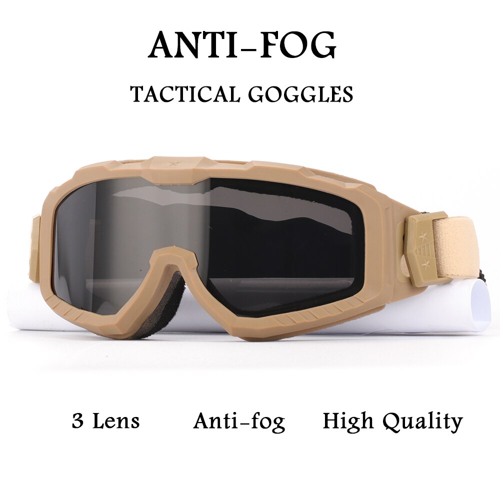 Taktiska Militär Skyddsglasögon - Bulletproof Shock Resistant Neutral Shooting Gogles Outdoor HD Lens Anti Fog UV400  Eyewear