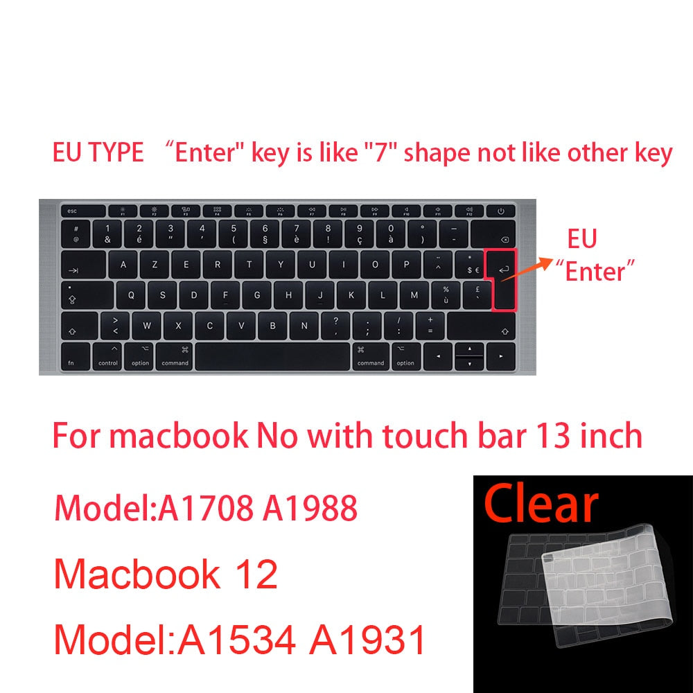 Tangentbordsskydd för Apple Macbook Pro 13/11 Air 13/15 retina Transparent