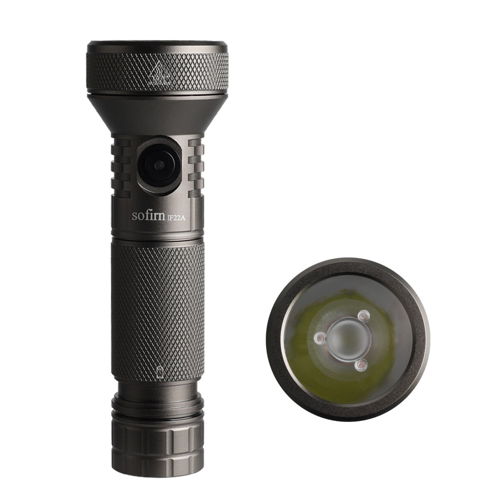 Strålkastare - LED-Ficklampa - Sofirn IF22A TIR Optics 2100lm SFT40 Powerful LED Flashlight Type C 3A Rechargeable