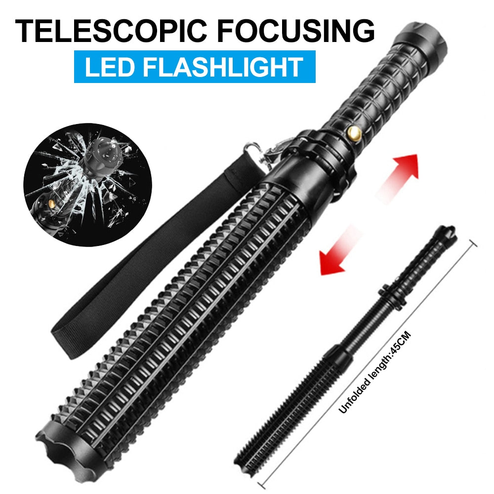 LED-Ficklampa med inbyggd Batong - Self Defense LED Flashlight Stick Waterproof