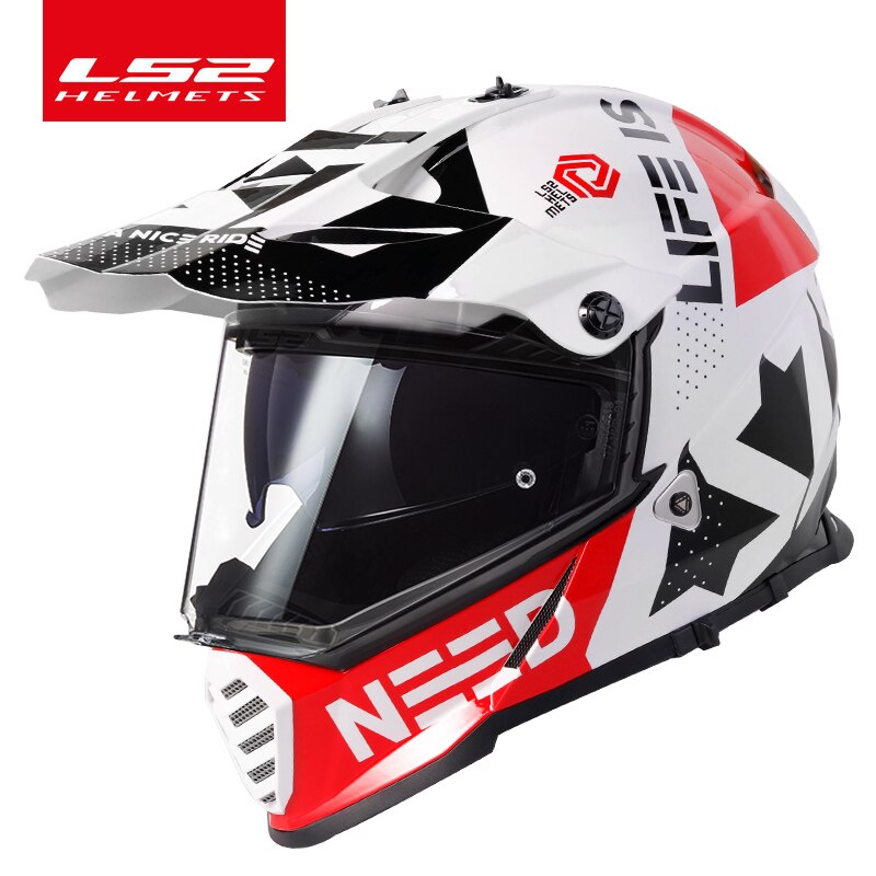 MC-Hjälm - Crosshjälm - LS2 MX436 Twin Shield Motocross Helmet PIONEER EVO Motorcycle Helmets off road