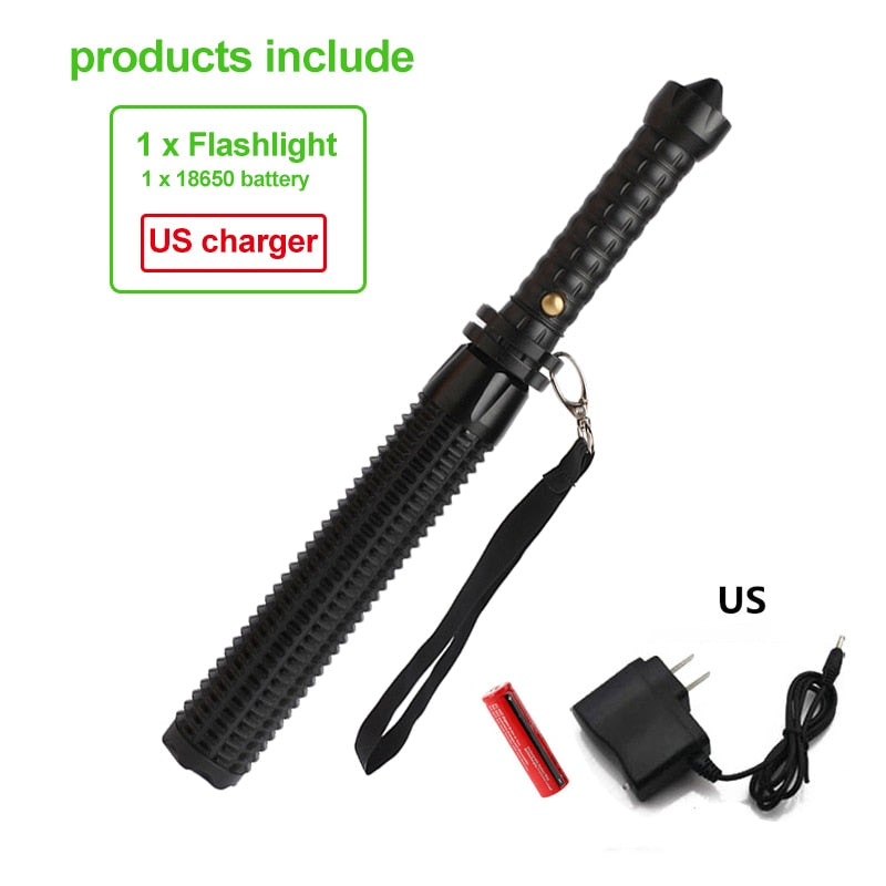 LED-Ficklampa med inbyggd Batong - Self Defense LED Flashlight Stick Waterproof