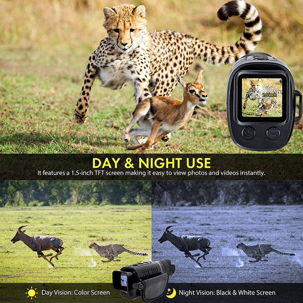 Night Vision Monocular Device 1080P HD Infrared 5x Digital Zoom - 100% Visibility in Darkness 300m