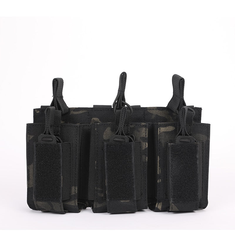 Pistol Magasin - Triple Mag Pouch Open-Top Rifle Mag Pouches and Pistol Magazine Pouches for M4 M16 AK Molle Backpack Airsoft Military Gear