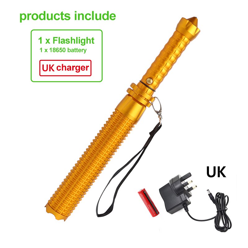 LED-Ficklampa med inbyggd Batong - Self Defense LED Flashlight Stick Waterproof