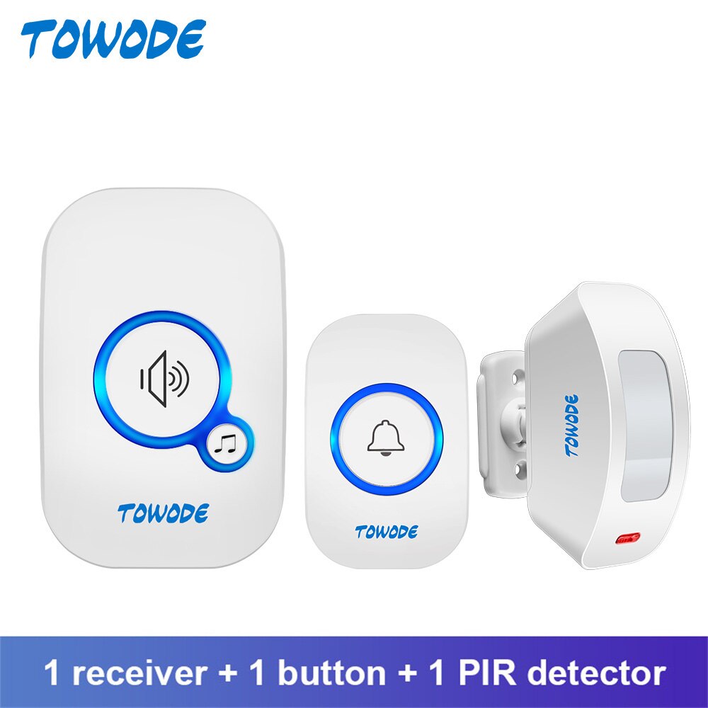 Ringklocka - Dörrklocka - TOWODE M557 Wireless Doorbell Home Security PIR Motion Detector