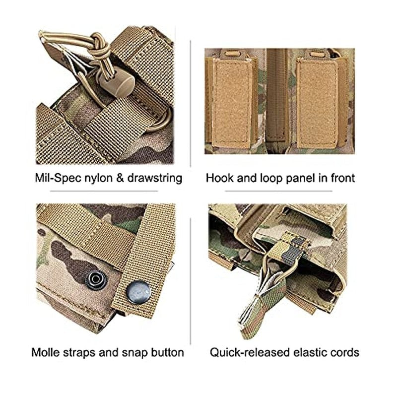 Pistol Magasin - Triple Mag Pouch Open-Top Rifle Mag Pouches and Pistol Magazine Pouches for M4 M16 AK Molle Backpack Airsoft Military Gear