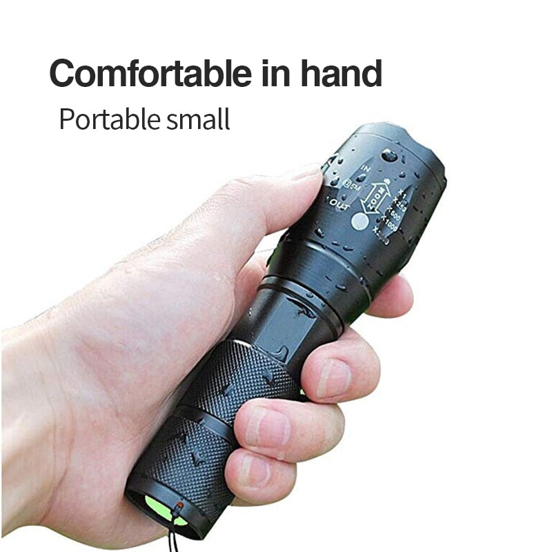 Ficklampa A100 LED Rechargeable Zoom Mini Power Torch Flashlight T6