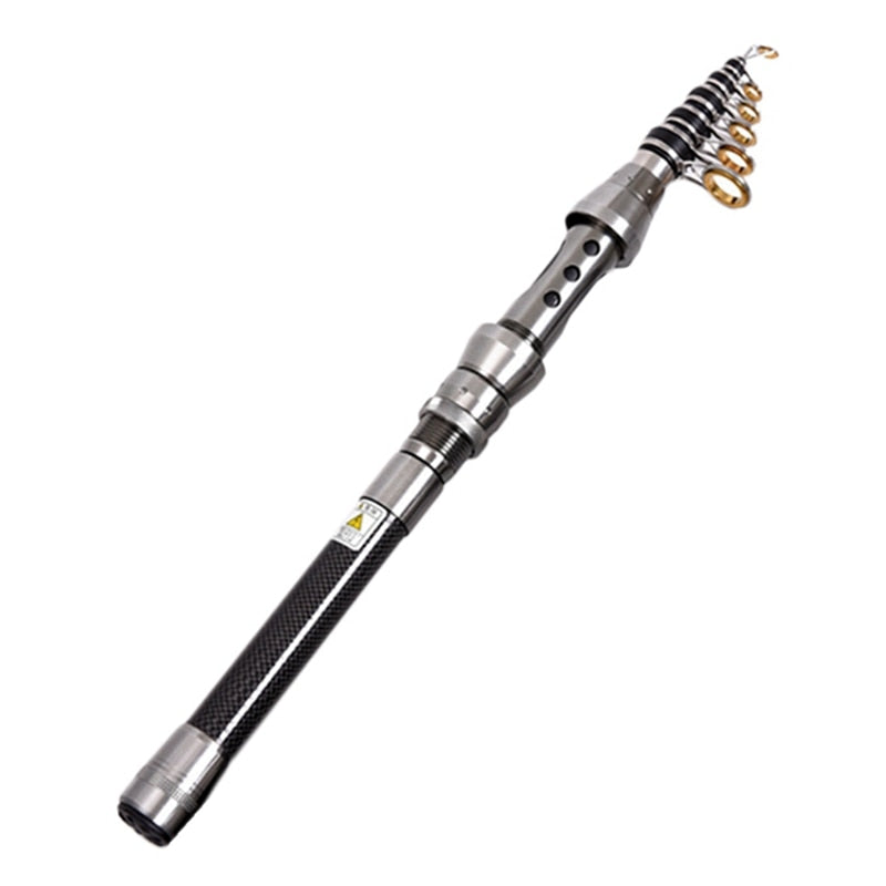 Teleskopiskt Fiskespö i förstärkt kolfiber: Flera längdval; 1.5M 1.8M 2.1M 2.4M. Telescopic  Fishing Rod High Carbon Fiber