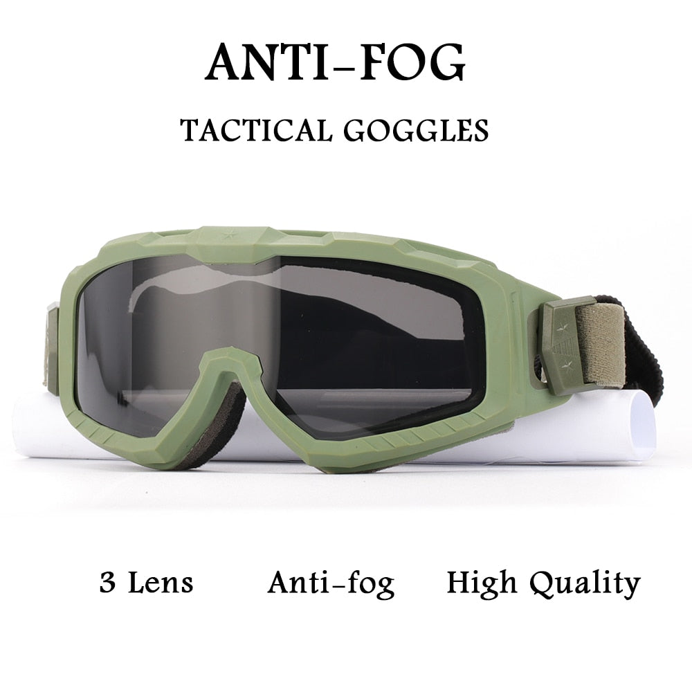 Taktiska Militär Skyddsglasögon - Bulletproof Shock Resistant Neutral Shooting Gogles Outdoor HD Lens Anti Fog UV400  Eyewear