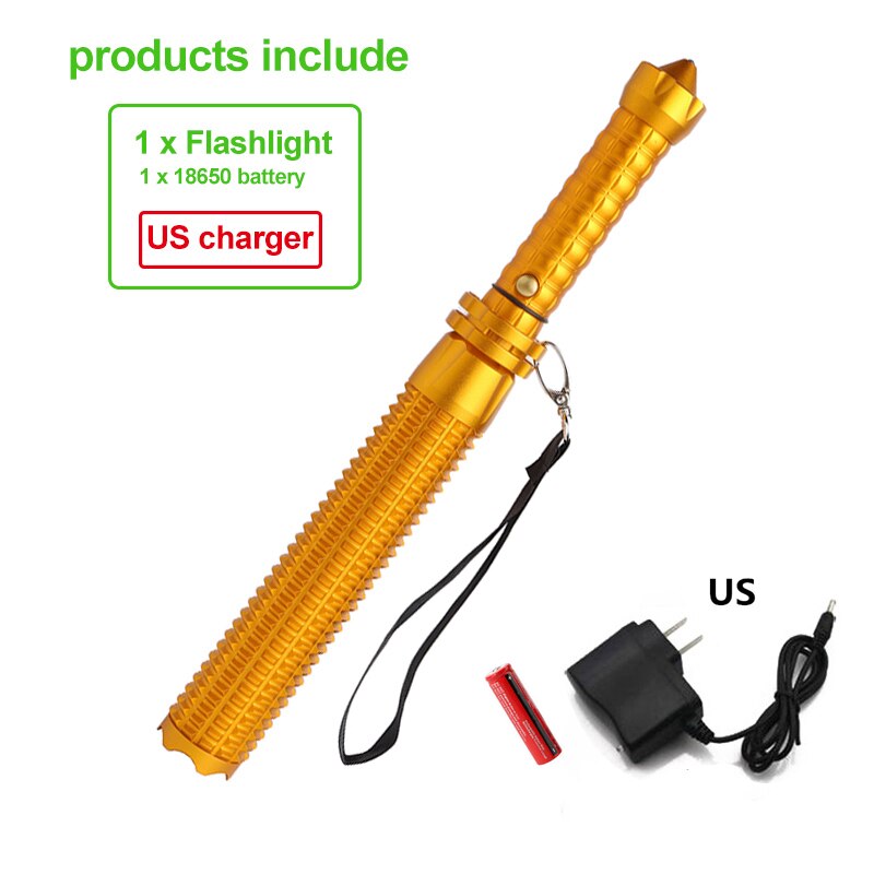 LED-Ficklampa med inbyggd Batong - Self Defense LED Flashlight Stick Waterproof