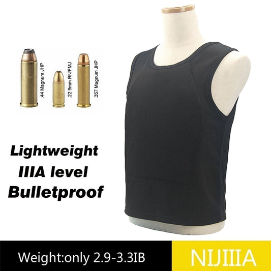 Skottsäker Väst - IIIA Level Bulletproof Vest Ultra-comfortable Lightweight Concealed Vest