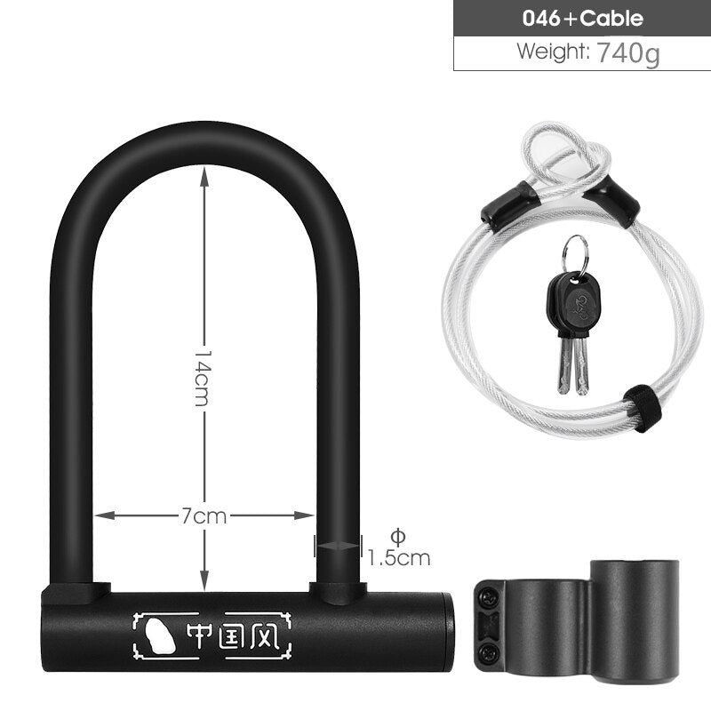 Cykellås från West Biking - Bicycle U Lock in Carbon Steel and zinc alloy