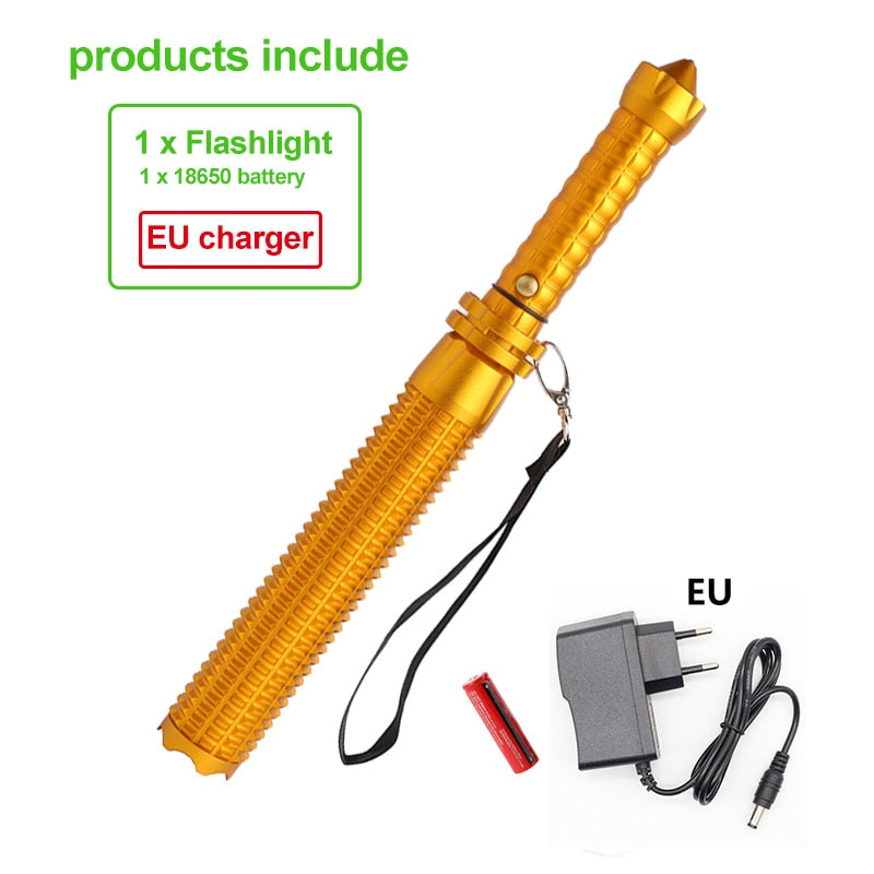 LED-Ficklampa med inbyggd Batong - Self Defense LED Flashlight Stick Waterproof