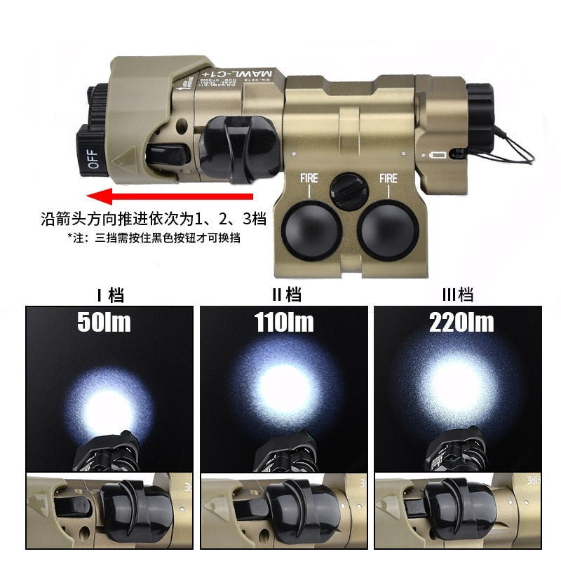 Lasersikte - MAWL-C1 Tactical Laser - Metal CNC Upgraded LED Aiming - IR Illumination