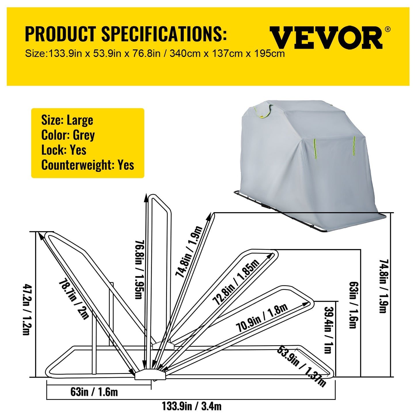 Motorcykelförvaring - MC-Skydd - Universal Waterproof Motorcycle Cover