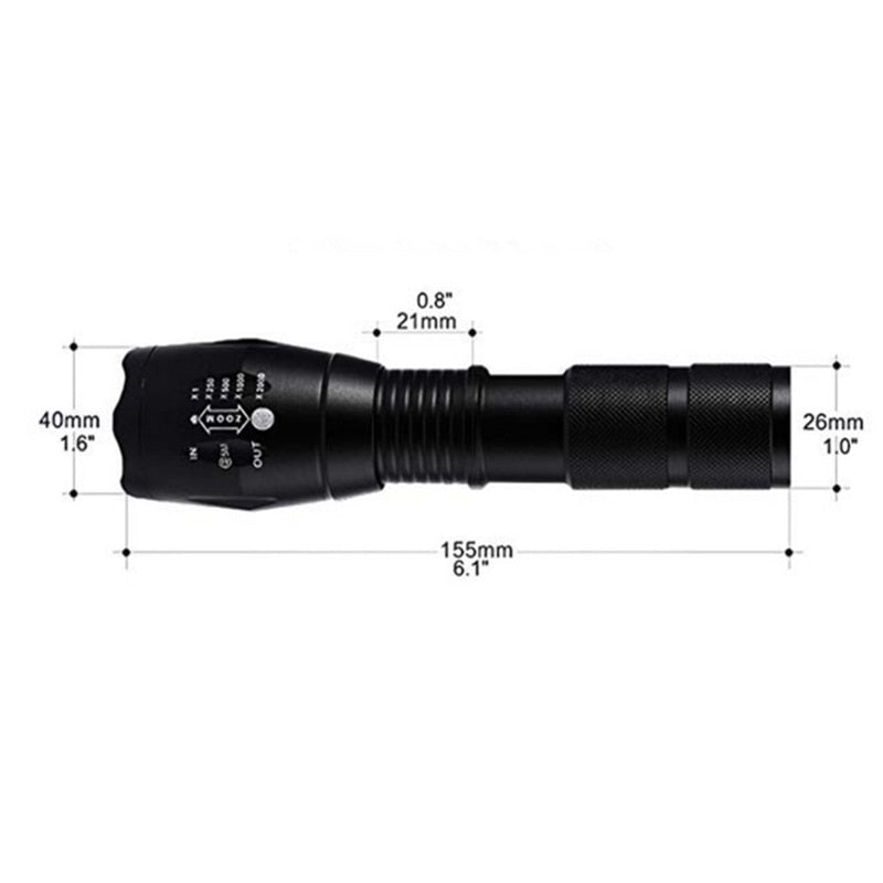 Ficklampa A100 LED Rechargeable Zoom Mini Power Torch Flashlight T6