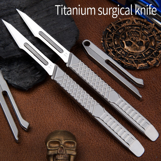 Titanium Scalpel No. 11 blade Engraving Craft Knive Non-Slip Scalpel Paper Cutting Tool Knife With Knife Lid Multifunction Tools