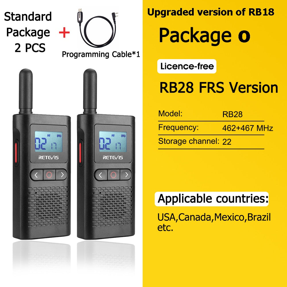 Walkie Talkie Retevis RB618 - Tvåvägsradio för jakt - Mini Walkie Talkie Rechargeable Walkie-Talkies 1 or 2 pcs PTT PMR446 Long Range Portable Two-way Radio For Hunting