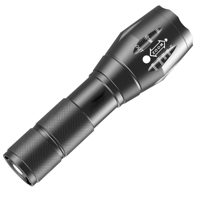 Ficklampa A100 LED Rechargeable Zoom Mini Power Torch Flashlight T6