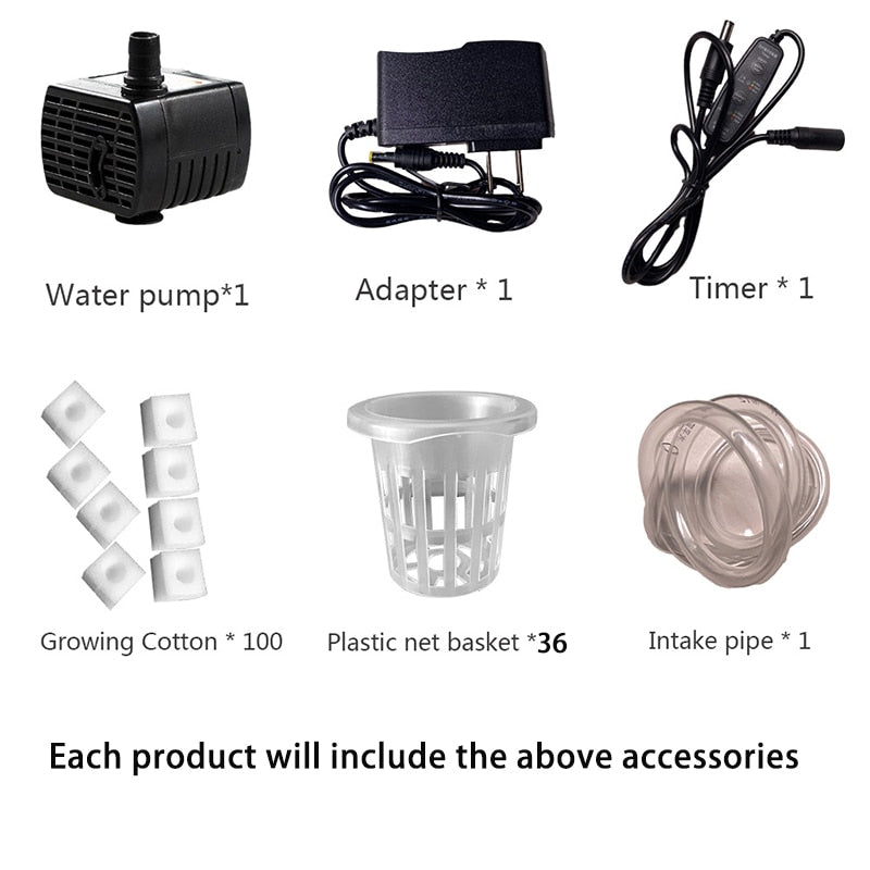 Hydroponisk Odlingssystem, 36 krukhål  - Hydroponic Growth System kits, 36 holes