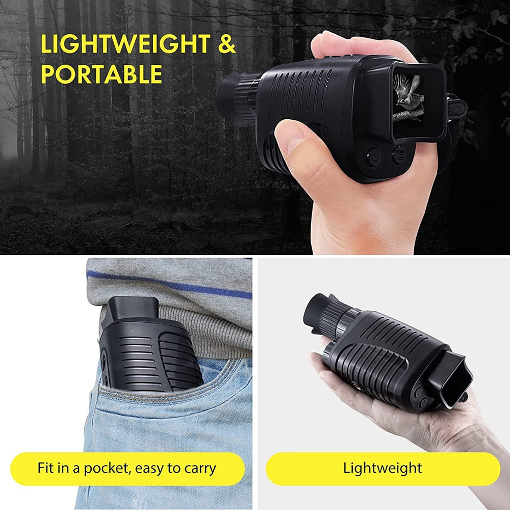 Night Vision Monocular Device 1080P HD Infrared 5x Digital Zoom - 100% Visibility in Darkness 300m