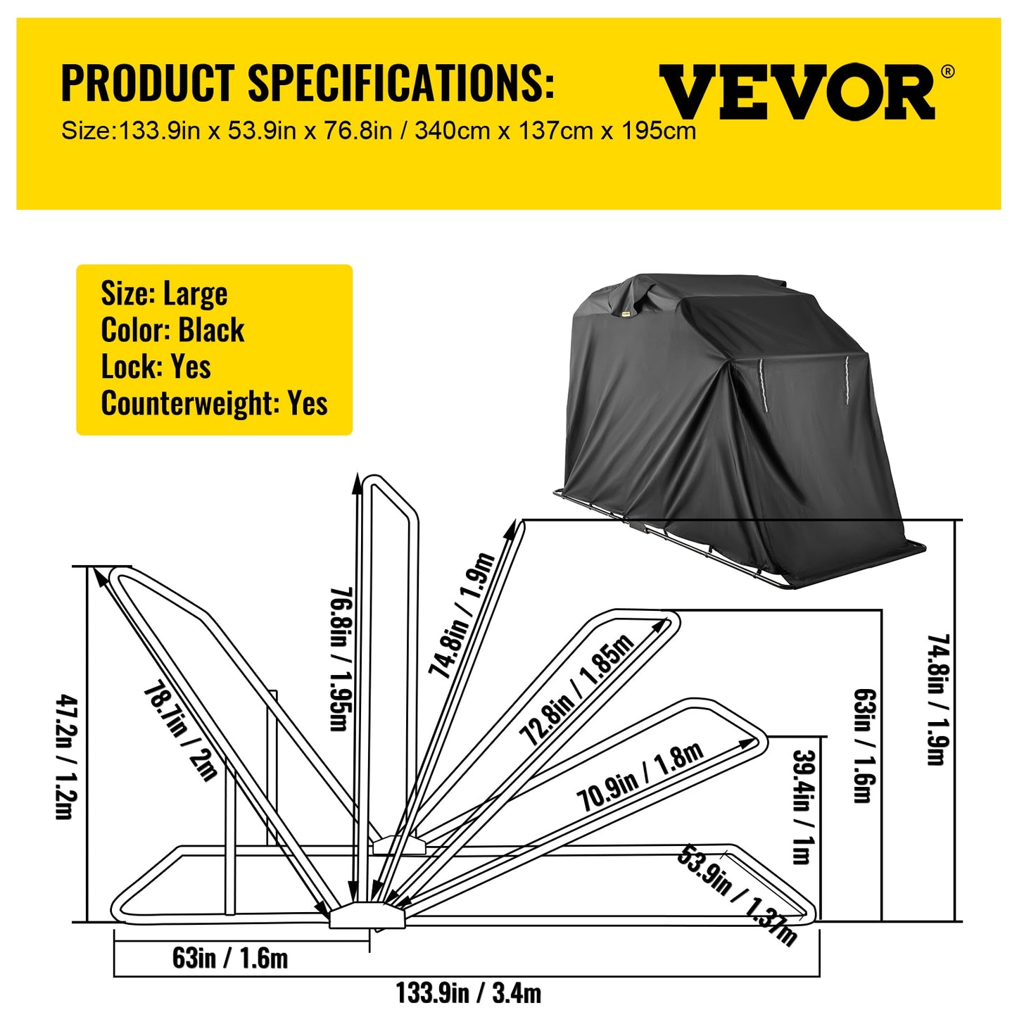 Motorcykelförvaring - MC-Skydd - Universal Waterproof Motorcycle Cover