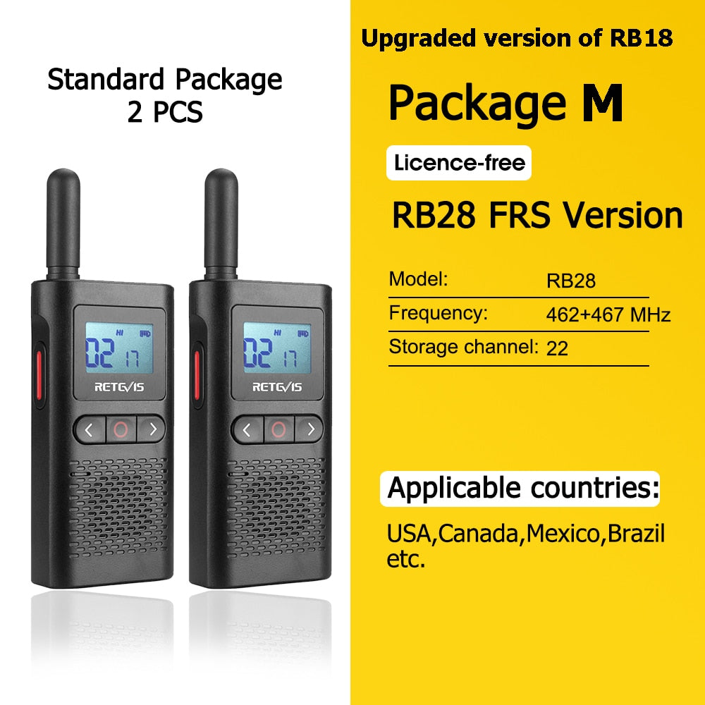 Walkie Talkie Retevis RB618 - Tvåvägsradio för jakt - Mini Walkie Talkie Rechargeable Walkie-Talkies 1 or 2 pcs PTT PMR446 Long Range Portable Two-way Radio For Hunting