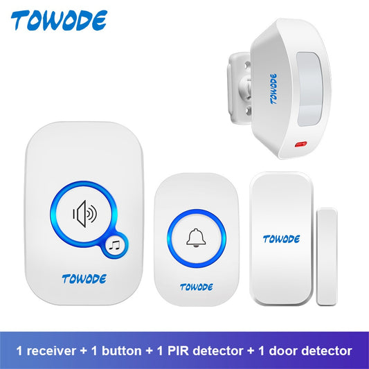 Ringklocka - Dörrklocka - TOWODE M557 Wireless Doorbell Home Security PIR Motion Detector