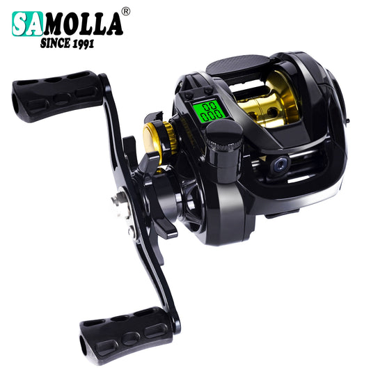 Fiskerulle med LED Monitor - LLED Screen - Electronic Fishing Reel Baitcasting High Speed 7.2:1 10kg